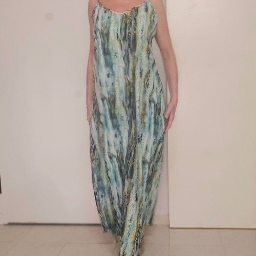 Sleeveless maxi dress like new, multicolored, size L