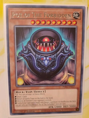 Pot Of Forbidden Yu-Gi-Oh! card like new with Ultra Pro protective sleeve