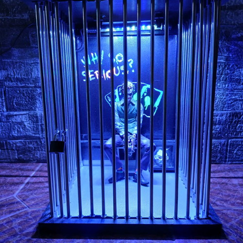 Joker Cage like new, handmade construction, wood and aluminum