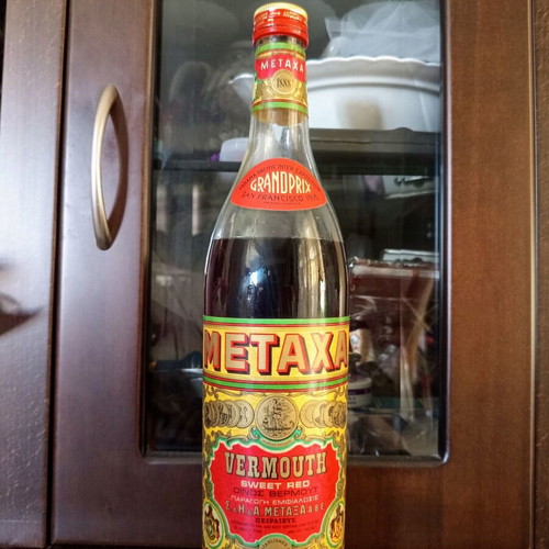 Metaxa Sweet Red Vermouth, Koiva Cocktail, Puchheimer Barack 1L vintage bottles
