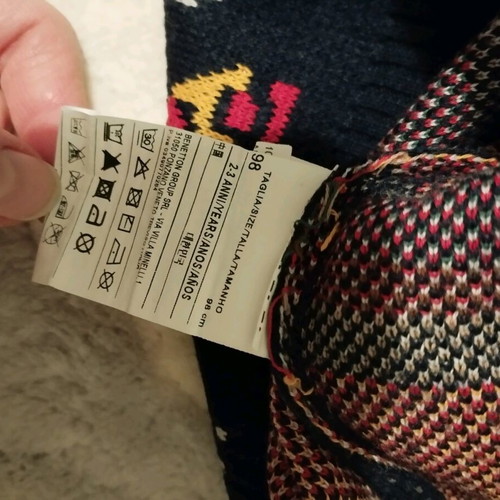 Benetton kids knitted sweater blue like new, 3 years, 98 cm