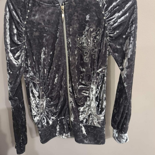 Velvet grey jacket, warm with nice details