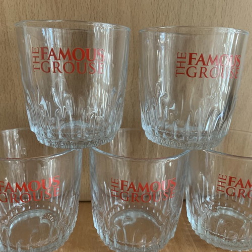 The Famous Grouse whiskey glasses set of 5 like new