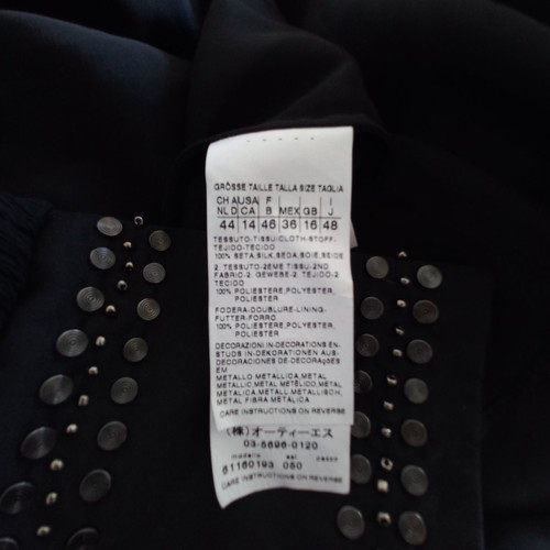 Silk blouse new with metallic details, size 44