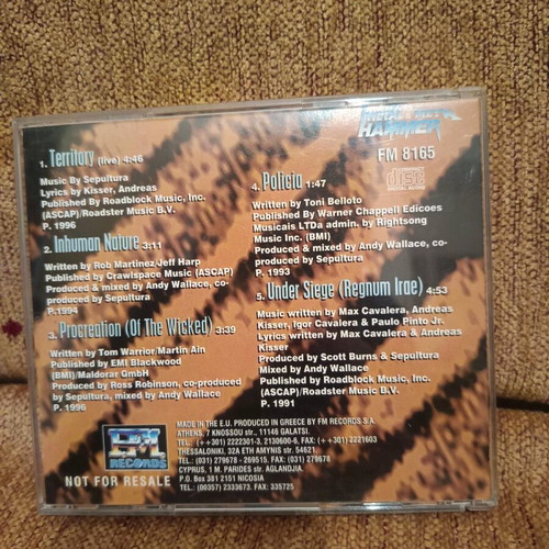 Sepultura Natural Born Blasters CD used, metal