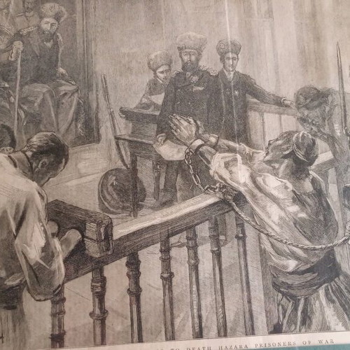 Framed rare vintage engraving, used