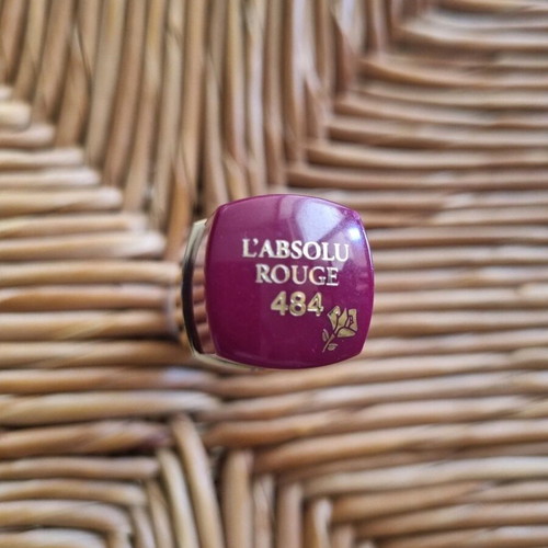 Lancome L'Absolu Rouge Lipstick used, l absolue Rouge 484