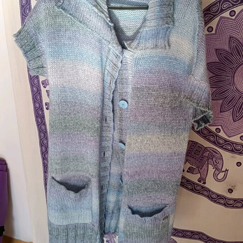 Knitted cardigan like new, multicolored, size L