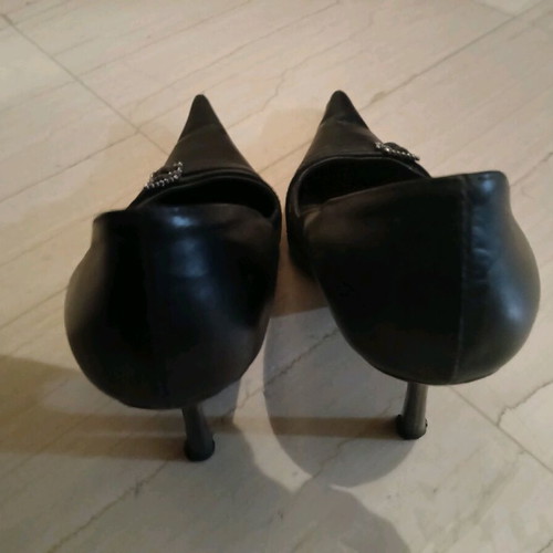 Italian leather pointed pumps used, black, size 38
