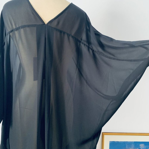 ICHI Black Transparent Shirt One Size New