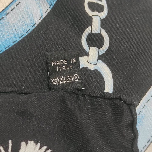AIGNER silk scarf like new, white and blue