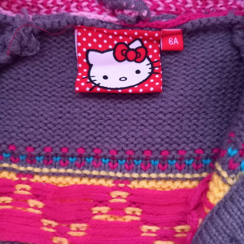 Children's knitted cardigan used, multicolored, for 5-year-old girl