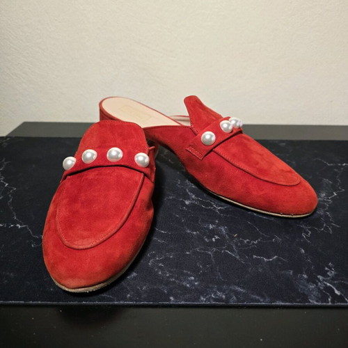 The Bag women's summer slip-on shoes red suede like new