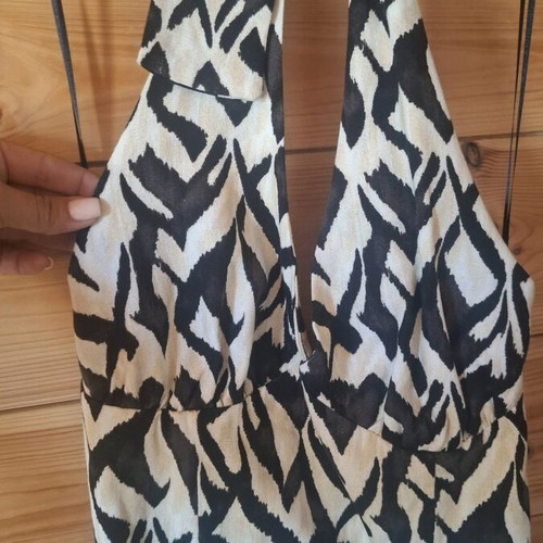 Dress long with back slit and open back, new