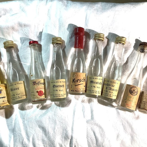 Eau de Vie miniature bottles used, set of 9