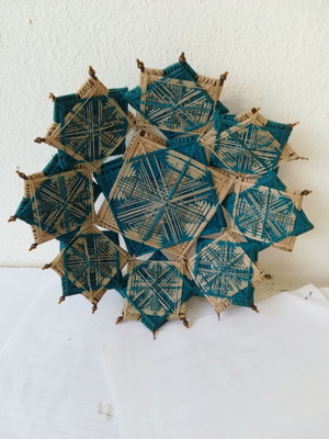 Antique decorative handicraft used, collectible plate 1930