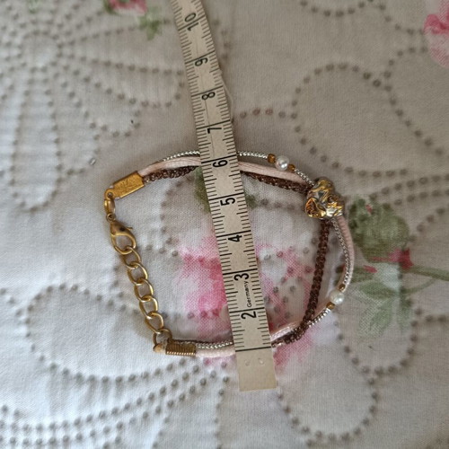 Handmade wrist bracelet like new, gray and silver