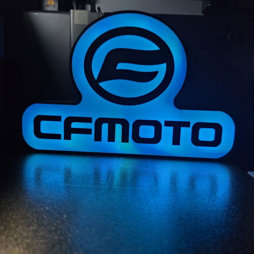 3D Printed CFMOTO Lamp like new with LED strip and USB power