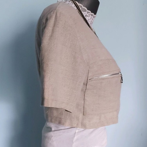 Gettone Linen Top with Metal Zippers L/XL like new