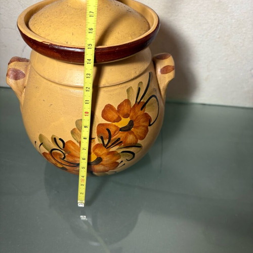 Ceramic vase hand-painted used, vintage