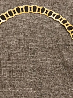 Faux suede women's belt black - gold used, size 75