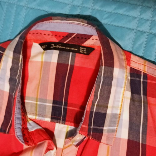 Zara checked shirt like new, blue and red, fitted cut