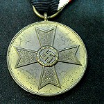  "Πολεμικός Σταυρός Πολιτών" Γερμανικό μετάλλιο Β'Π.Π. σε μπρούτζο με κορδέλα γνήσιο.
