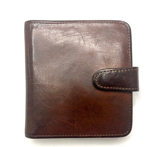 Coach brown leather flap wallet