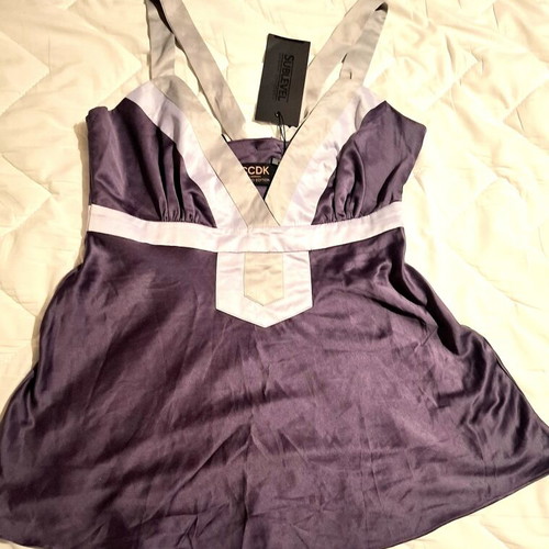 CCDK Donna Karan purple silk lingerie-style top size 36 medium
