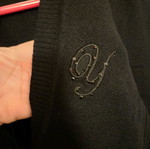 Black short cardigan with three-quarter sleeve used, size M