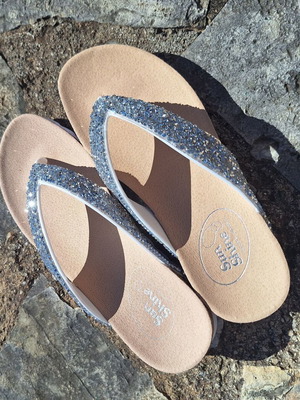 Sunshine Women's Anatomical Sandals Silver New
