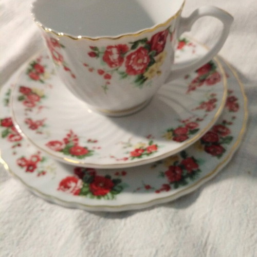 Waterside fine porcelain trio set from England