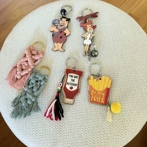 Handmade keychain sets for couples used, pack of 3