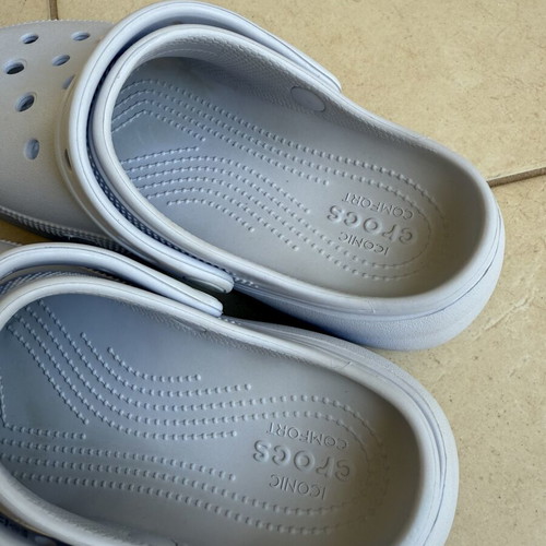 Crocs clogs with thick soft insole, pastel blue
