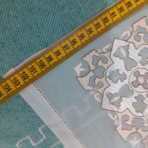 Embroidered table linens set of 3, artificial silk, new