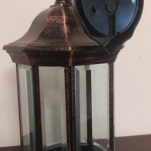 Outdoor Lantern Lamp made of Aluminum and Glass, Copper Color