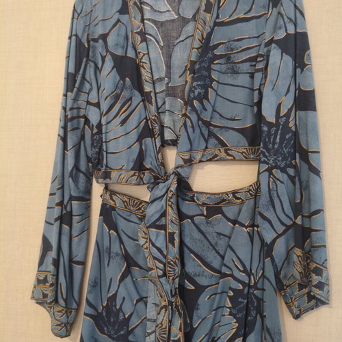 Attrattivo maxi dress new with cut-outs blue floral size S