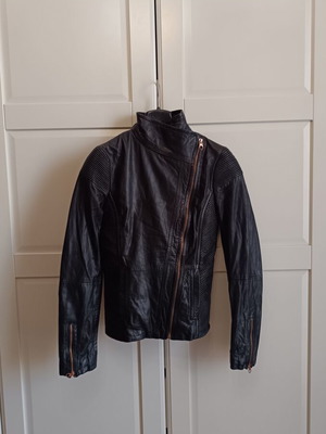 Ted Baker γυναικείο biker μπουφάν από γνήσιο μαύρο δέρμα, μέγεθος XS
