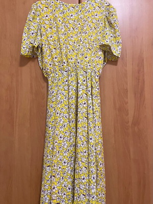 Orion London floral dress new, medium size, white and yellow