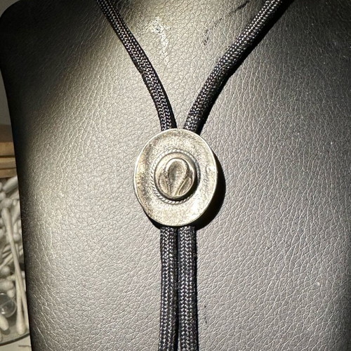 Vintage steel necklace with adjustable choker cap