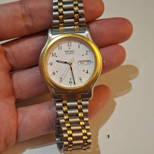 Seiko Vintage Quartz Day-Date Watch used, two-tone