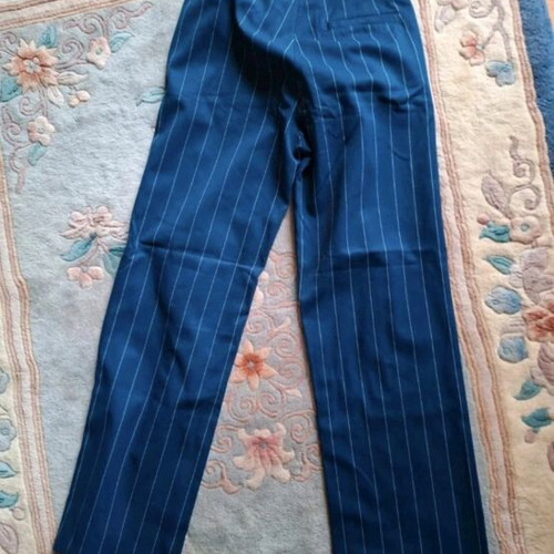 Adidas fabric pants dark blue with stripes, new, size 36