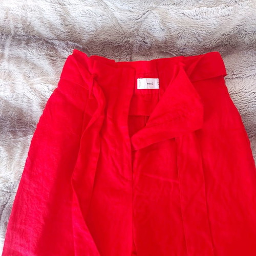 Red linen pants Mango new, size S