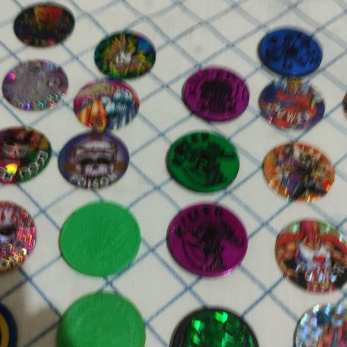 Tazos Poison Zodiac Joker and Various Thick Plastic Glittering