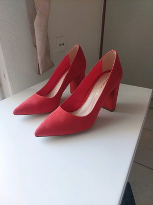 Sante γόβες κοραλί σαν καινούργιο, suede, μέγεθος 40