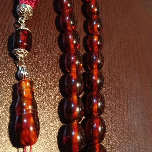 Amber Kompoloi Baltic Handmade with Silk Tassel New