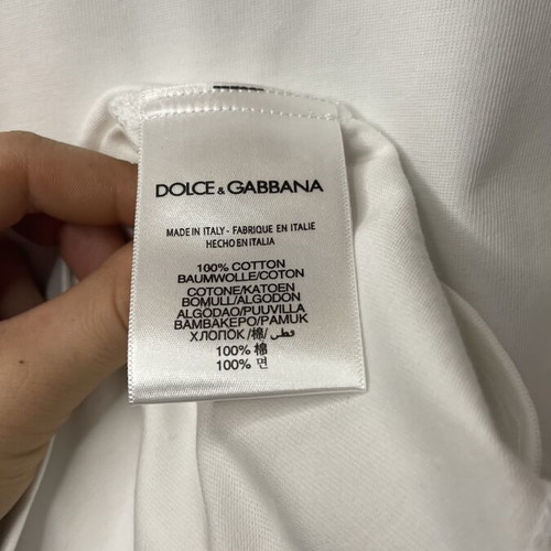 Dolce & Gabbana T-shirt with DG Crystal Logo, white, M
