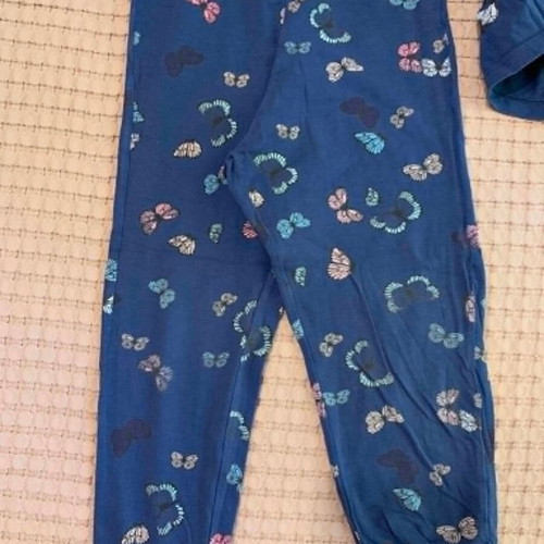 H&M children's pajama set like new, blue butterfly pattern