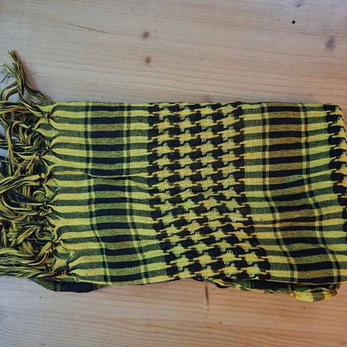 Vintage Palestinian-style scarf like new, yellow and black