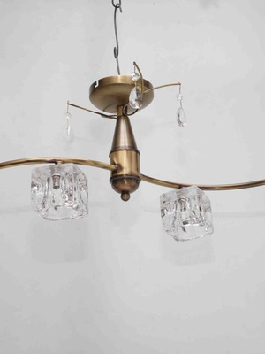 Ορειχάλκινο φωτιστικό μοντέρνο καινούργιο με κρύσταλλα Asfour 4 φώτα